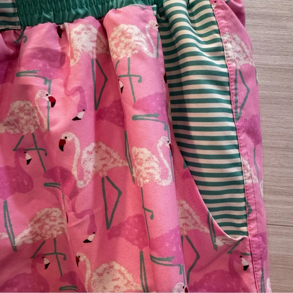 Matilda Jane Enchanted Garden Flamingo Fan Club Men’s Swim Trunks size XL